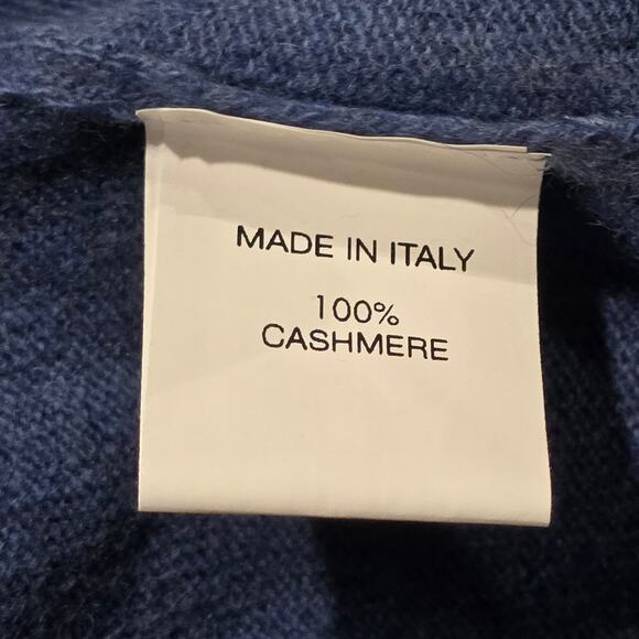 Luca Nobili Blue 100% Italian Cashmere Pullover Crewneck Lightweight Sweater - Picture 4 of 8
